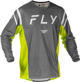 Fly Racing Kinetic Mesh Center Jersey Grey/White/Hi Vis 2X for Off-Road and Motocross