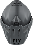 Fly Racing Trekker CW Solid Helmet with Electric Shield in Grey - Extra Small
