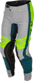 Fly Racing Lite Pants Grey, Lime & Teal Size 32 – Lightweight Motocross Pants with Advanced Protection