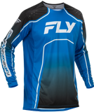 Fly Racing Youth Rayce Bicycle Jersey Blue/Black/White YXL - Long Sleeve Performance Jersey