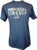 PRO CIRCUIT Logo Flag T-Shirt - Heather Navy, Part Number 646200-010