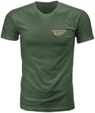 Fly Racing Fly Staple Tee Green Medium – Comfortable 100% Cotton Crew Neck T-Shirt