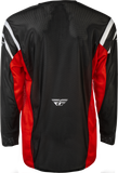 Fly Racing Kinetic Mesh Center Jersey Black/White/Red Large - Breathable and Comfortable Motocross Jersey
