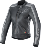 ALPINESTARS Stella Dyno Leather Jacket - Black Tar Gray/Dark Gray - Large 3113924-1296-L