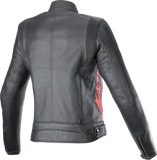 ALPINESTARS Stella Dyno Leather Jacket - Black/Haute Red - XS 3113924-1346-XS