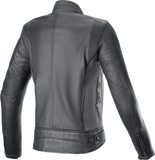 ALPINESTARS Stella Dyno Leather Jacket - Black Tar Gray/Dark Gray - XS 3113924-1296-XS