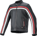 ALPINESTARS Dyno Leather Jacket - Black/Ruby Red/Ecru - Large 3103924-1316-L