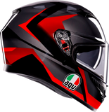 AGV K3 Helmet - Striga - Black/Gray/Red - Large 2118381004-018-L