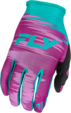 Fly Racing Women's Lite Gloves Pink/Turquoise XL – Lightweight Race Gloves with Touch Screen Compatibility