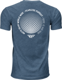 Fly Racing Fly Worldwide Tee Blue Medium - Premium Combed Cotton Crew Neck