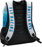 FLY Racing Jump Pack Backpack Blue/White - Versatile Moto Gear Bag with 35L Capacity