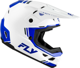 Fly Racing Kinetic Verdict Helmet White/Blue/Grey XS – Off-Road Motorcycle Helmet with Advanced Ventilation and Safety Features