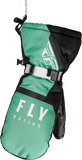 Fly Racing Cascade Mittens Black/Mint SM - Weatherproof Insulated Ski and Snowboard Gloves