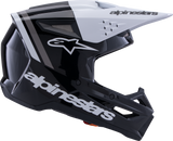 Alpinestars SM3 Helmet Radium Large - Gloss Black, White & Gray for MX, Enduro & Offroad