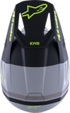Alpinestars SM3 Helmet Radium Matte Gray/Black/Yellow Fluo XS - Lightweight Offroad and MX Helmet with Advanced Impact Protection