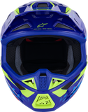 Alpinestars SM7 Helmet - Deed, Gloss Blue/Yellow Fluo, Medium - Optimal Off-Road Racing Safety and Comfort