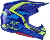Alpinestars SM7 Helmet - Deed Gloss Blue/Yellow Fluo Large (Part #8302426-7253-L)