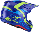 Alpinestars SM7 Helmet - Deed Gloss Blue/Yellow Fluo Large (Part #8302426-7253-L)