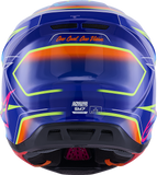 Alpinestars SM7 Helmet - Lightweight Off-Road Racing Helmet with Plasma Technology, Gloss Blue/Pink/Yellow Fluo, Large (Part #8302626-7254-L)