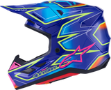 Alpinestars SM7 Helmet - Cast Gloss Blue Pink Yellow Fluo XL 8302626-7254-XL
