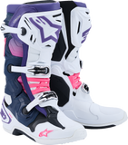 Alpinestars Tech 10 Boots - White, Violet, Navy, Pink Fluorescent, US 13 / EU 48 * Part 2010020-2780-13