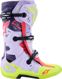Alpinestars Tech 10 Supervented Boots - US 8 / EU 42, Purple/Fluorescent Yellow/Diva Pink, Part Number 2010520-3150-8