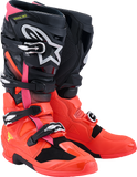 Alpinestars Tech 7 Off-Road Motorcycle Boots - Black, Fluorescent Red & Pink, US 12 / EU 47