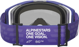 Alpinestars GOGGLES Vision 8 Goggle - Purple Frame with Blue Mirror Lens, Part 5101625-3116