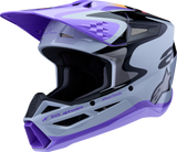 Alpinestars Youth SM3 Jettson Helmet - Gloss Black, Gray & Purple - Medium (Part No. 8303226-9277-YM)