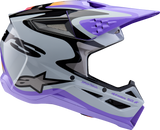 Alpinestars Youth SM3 Jettson Helmet - Gloss Black, Gray & Purple - Medium (Part No. 8303226-9277-YM)