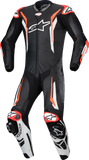 Alpinestars GP Tech v5 1-Piece Leather Suit * Black/White/Red Fluo, US 46 / EU 56 (Part No. 3150226-1231-56)