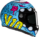 HJC V10 Squeeze Motorcycle Helmet with Fiberglass Shell and Bluetooth Compatibility - Model FA45NUS5828V