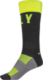 Fly Racing MX Pro Socks Hi Vis/Black Large/X-Large – Durable Boot-Length Support Socks with Moisture-Wicking Technology
