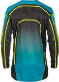 Fly Racing Rayce Bicycle Jersey Teal/Black/Lime 2X - Long Sleeve Performance Jersey