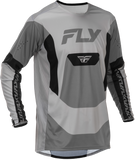 Fly Racing Youth Lite Jersey Grey/Black YXL - Lightweight Performance Motocross Jersey