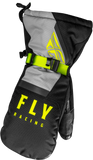 Fly Racing Cascade Mittens Black/Grey/Hi Vis 2X - Weatherproof Motorcycle Gloves with High Visibility and Insulation