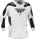 Fly Racing Kinetic Mesh Sym Jersey White/Black XL - Breathable Dirt Bike Jersey for Comfort and Performance