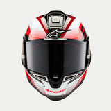 ALPINESTARS Supertech R10 Helmet - Team - Black/Carbon Red/Gloss White - Large 8200224-1352-L