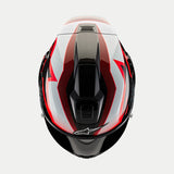 ALPINESTARS Supertech R10 Helmet - Team - Black/Carbon Red/Gloss White - Small 8200224-1352-S