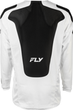 Fly Racing Kinetic Mesh Sym Jersey White/Black 2X - Breathable Dirt Bike Jersey with Tagless Collar and Extended Tail