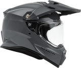 FLY Racing Trekker Solid Helmet Grey Small – Versatile Off-Road, Street, and Snow Helmet with ECE and DOT Approval