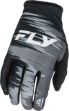 Fly Racing Women's Lite Gloves Black/Grey/White XL – Lightweight Race Gloves with Touch Screen Compatibility