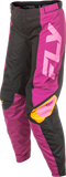 Fly Racing Women's F 16 Pants Black, Mauve & Yellow Size 11/12 – Durable, Comfortable Motocross Gear