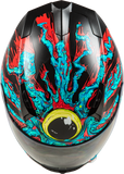 Fly Racing Revolt Space Creep Helmet Light Blue/Black/Red XS – DOT & ECE Approved Motorcycle Helmet