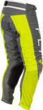 Fly Racing Kinetic Mesh Center Pants Grey/White/Hi Vis Size 36 – Durable Motorcycle Riding Gear with BOA® Fit System