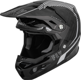 Fly Racing Youth Formula Carbon Tracer Helmet Silver/Black YL - Lightweight and Impact-Resistant Motorcycle Helmet