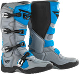 Fly Racing FR5 Boots Grey/Blue Size 8 – Durable Motocross Gear with Impact Protection