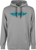 Fly Racing Fly Corporate Pullover Hoodie Grey and Blue 2X - Lightweight Cotton Blend