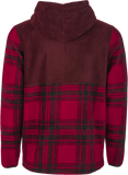 Fly Racing Fly Half Zip Pullover Hoodie Red Plaid Large
