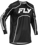 Fly Racing Rayce Bicycle Jersey Black/White Small – Long Sleeve Performance Cycling Jersey with Mesh Ventilation